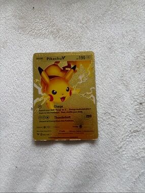 Pikachu V Gold Holographic Pokémon Card